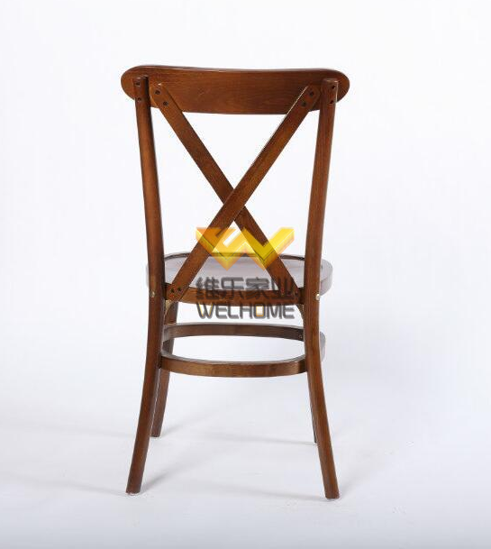 Mahogany wood vineyard cross back chair